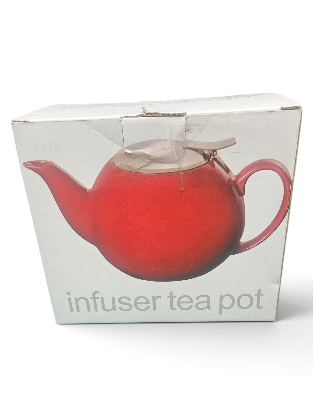 Certified International Teapot with Infuser 24 oz Red Ceramic